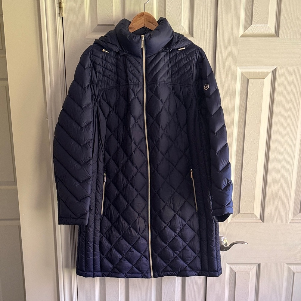 Michael Kors- 1X Navy Quilted Women's Coat